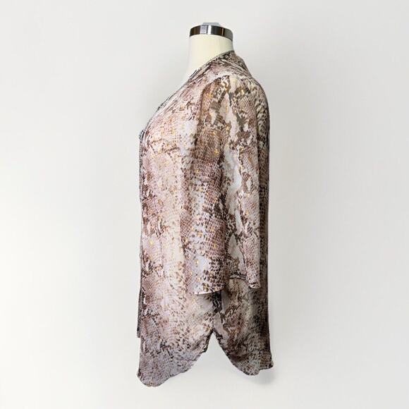 Maurices Kimono Open Cardigan Rose Gold Snake Print Women’s Size L/XL - Picture 2 of 9